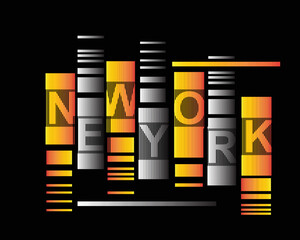 New York Gradient Typography Graphics Design vector t shirt print,poster,banner