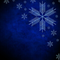 Icy snow stars against an abstract background at Christmas time.