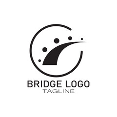 simple minimalist Bridge logo vector icon illustration design template