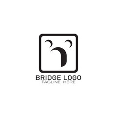 simple minimalist Bridge logo vector icon illustration design template