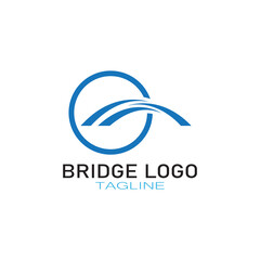 simple minimalist Bridge logo vector icon illustration design template