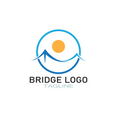 Naklejka premium simple minimalist Bridge logo vector icon illustration design template