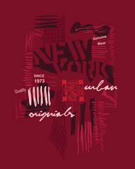 New York Urban Original Typography grunge  hand drawn typographic poster graphics Design vector t shirt print