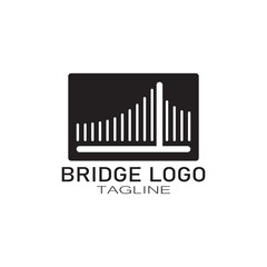 simple minimalist Bridge logo vector icon illustration design template