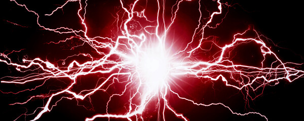 Red Plasma Pure Energy and Force Electical Power