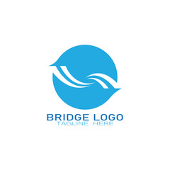 simple minimalist Bridge logo vector icon illustration design template