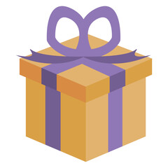 golden gift box present