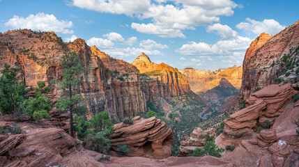 Pine Creek Canyon Overlook Trail at the Zion National Park - Utah