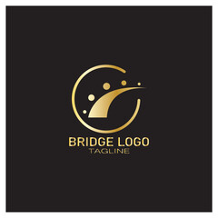 simple minimalist Bridge logo vector icon illustration design template