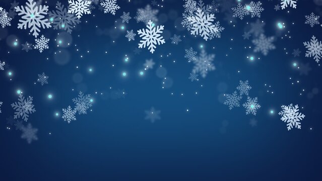 Abstract Christmas Backgrounds with snowflake on dark blue backgrounds , in Christmas Holiday , illustration wallpaper
