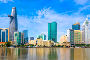 Buildings in the central area of Ho Chi Minh City, along the Saigon River. The symbol of modernity...