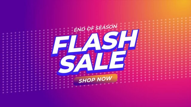Flash sale end of season. This animated is suitable for product promotion and banner social medial. 4K Video