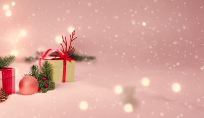 AI-Generated Image Of Pink Christmas Bokeh Background