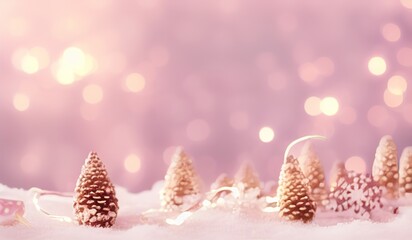 Fototapeta na wymiar AI-Generated Image Of Pink Christmas Bokeh Background