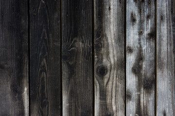 Detailed wood backdrop made of weathered planks with black and white and copy space