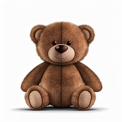 Fototapeta premium Little teddy bear character isolated on white background