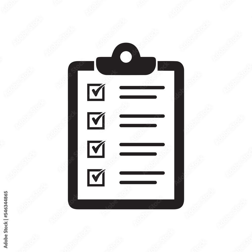 Poster clipboard with checklist icon, symbol for web site and app design. vector illustration.
