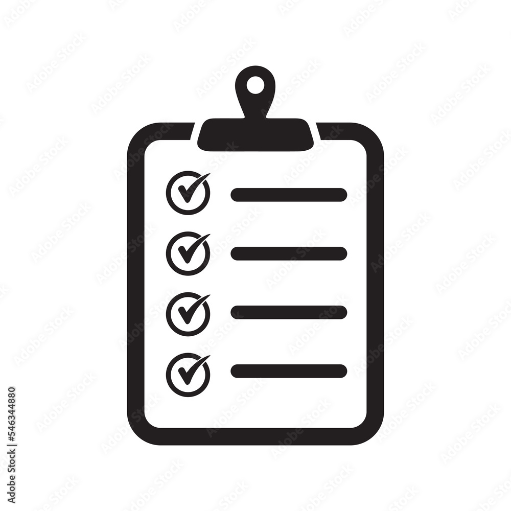 Poster clipboard with checklist icon, symbol for web site and app design. vector illustration.