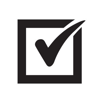 Checklist button - check mark in box sign. Icon Vector