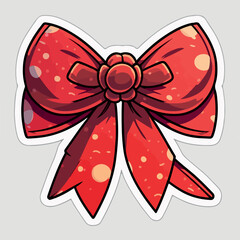 Christmas bow sticker, xmas bows ornament stickers. New-year holidays