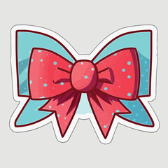 Christmas bow sticker, xmas bows stickers decoration. Multicolor