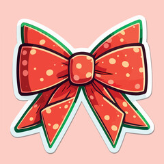 Christmas bow sticker, xmas bows printable stickers sheet. Winter collection