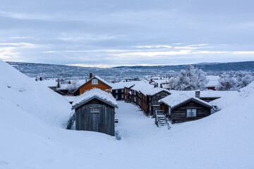 Panorama of town Roeros, Norway