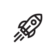 rocket icon vector. Linear style sign for mobile concept and web design. rocket symbol illustration. Pixel vector graphics - Vector.  