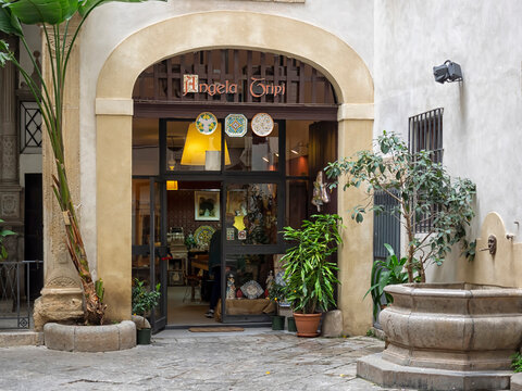 PALERMO, SICILY, ITALY - MAY 21, 2018:  Exterior view of the Angela Tripi Workshop