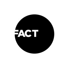 Fact typography icon. Fact lettering.