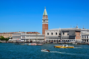 Fototapeta na wymiar Venice, Italy. The Bell tower of Saint-Mark in Venice, Italy