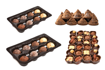 Mix of tasty chocolate candy collection.