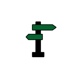 Road sign icon flat style trendy