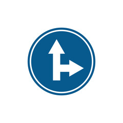 Road sign icon flat style trendy
