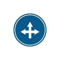 Road sign icon flat style trendy