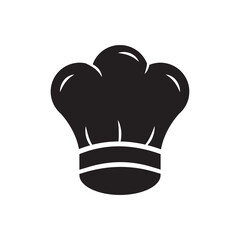 Chef Hat Icon Isolated on Black and White Vector Graphic