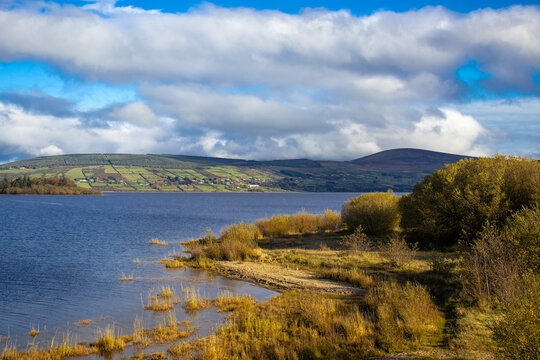 autumn landscape with lake
