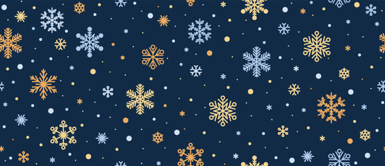 Seamless snowflakes background. Vector snowflakes Christmas texture. Scandinavian Nordic style snowflakes  texture.