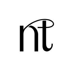 NT brand name initial letters icon. NT monogram.