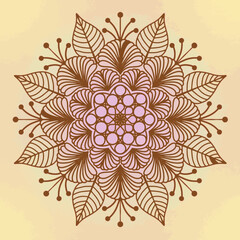 Mandala. Decorative round ornament. Isolated on white background. Arabic, Indian, ottoman motifs. For cards, invitations, t-shirts. Vector color illustration.