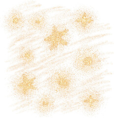 Stars hand-drawn with gold glitter