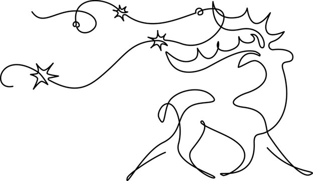 recommend clip art: Christmas deer silhouette logo Continuous one line