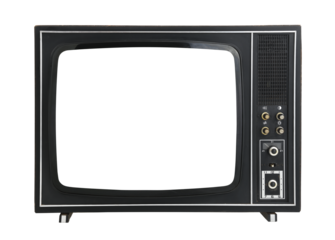 Old TV on isolation. Retro technology concept. Empty screen for text.