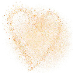 Heart Gold glitter dust doodle