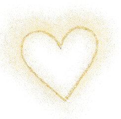 Heart hand-drawn with gold glitter