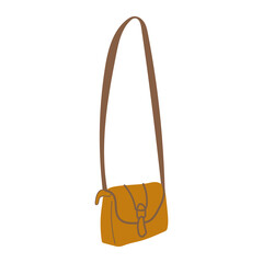 Scandinavian boho style bag. Women's accessory. Vector illustration