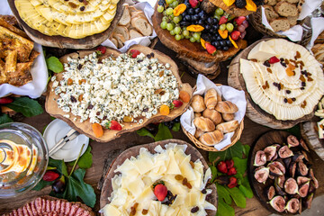 Fototapeta premium Typical peruvian food and drinks, breakfast, bread, dinner and dessert buffet