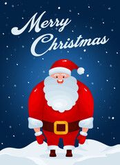 Naklejka premium Santa Claus, New Year's card. Merry Christmas
