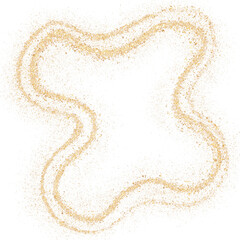 Gold glitter doodle abstract with transparent background
