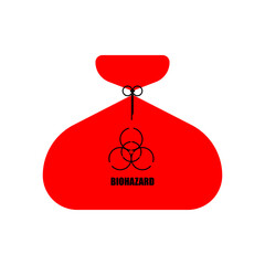 illustration of a biohazard garbage red in color.